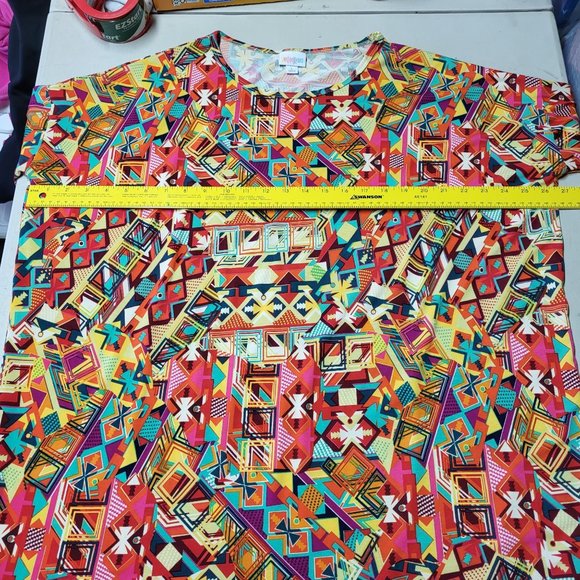LuLaRoe Women's Size Large Tunic Shirt Multi-Color‎ Top Aztec Design Blouse - Picture 7 of 10